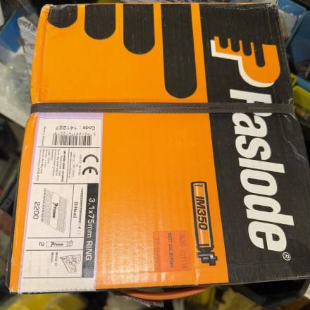 Paslode 141227 IM350 75 x 3.1mm Ring Shank Galv-Plus Framing Nails and 2 Fuel Cells (Pack of 2200)