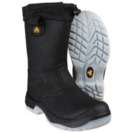 Amblers Safety FS209 Water Resistant Pull On Safety Rigger Boot Black Size 7