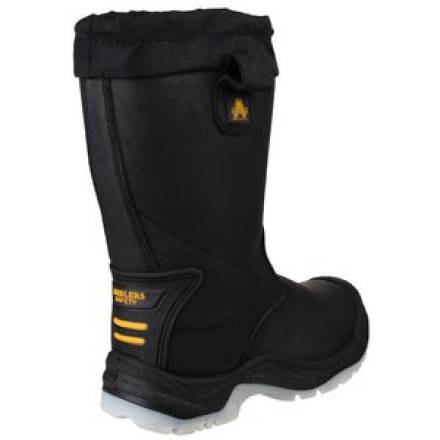 Amblers Safety FS209 Water Resistant Pull On Safety Rigger Boot Black Size 7