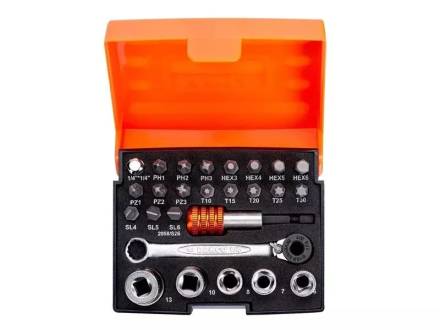 Bahco 2058/S26 1/4" Drive Ratchet and Socket Set 26-Piece