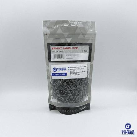 Frank Shaw 40 x 1.60mm (16g) Bright Panel Pins 500g Trade Pack