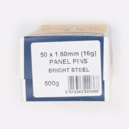 Frank Shaw 50 x 1.60mm Bright Steel Panel Pins 500g