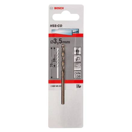 Bosch HSS-Co Metal Drill Bit 3.5 x 39 x 70mm (Single)
