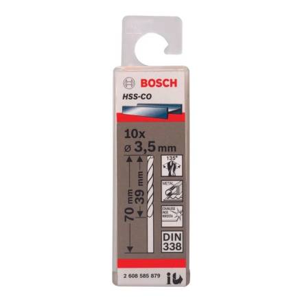 Bosch HSS-Co Metal Drill Bit 3.5 x 70mm - Pack of 10