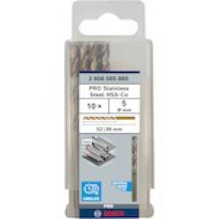 Bosch HSS-Co Metal Drill Bit 5 x 86mm DIN 338 - Pack of 10
