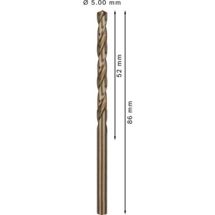 Bosch HSS-Co Metal Drill Bit 5 x 86mm DIN 338 - Pack of 10