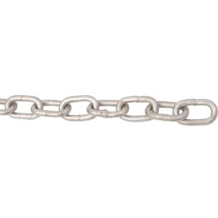 A Perry 6 x 33mm Galvanised Long Link Side Welded Steel Chain (Per Metre)