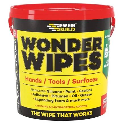 Sika Everbuild Giant Wonder Wipes Antibacterial Bucket Tub of 300 Wipes