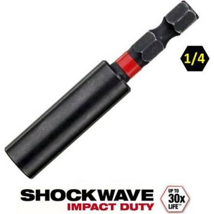 Milwaukee SHOCKWAVE Impact Duty Magnetic Bit Holder 1/4" Hex 60mm
