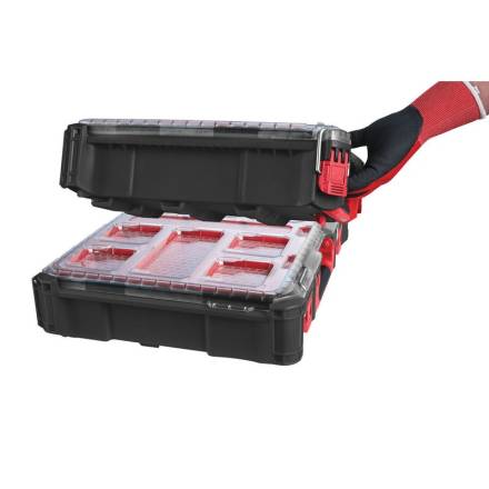 Milwaukee PACKOUT Organiser Case - 10-Bin Modular Storage, IP65, 500 x 386 x 117mm