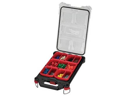 Milwaukee PACKOUT Compact Slim Organiser - 5-Bin, IP65, 250 x 380 x 65mm
