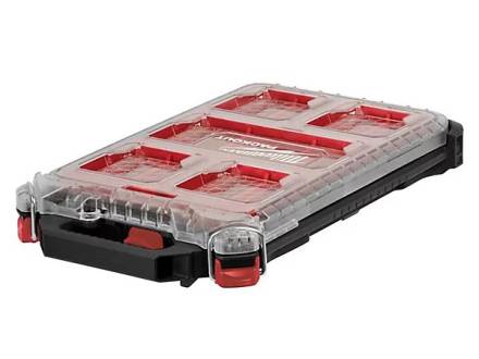 Milwaukee PACKOUT Compact Slim Organiser - 5-Bin, IP65, 250 x 380 x 65mm