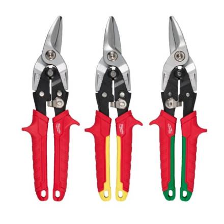 Milwaukee 3-Piece Aviation Snips Set - Left, Right and Straight Cut
