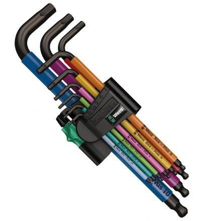 Wera 950 SPKL/9 SM N HF Hex-Plus Multicolour L-Key Set Metric BlackLaser 9-Piece
