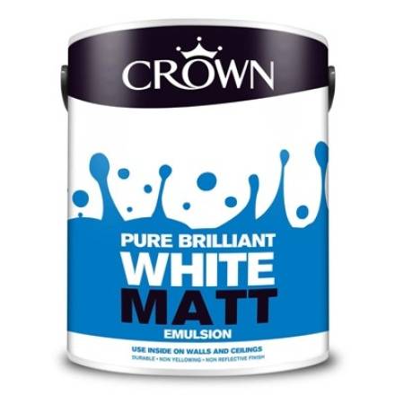 Crown Matt Emulsion Pure Brilliant White 5L
