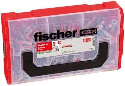 Fischer FIXtainer DuoPower Wall Plug and Screw Assortment Kit 210-Piece