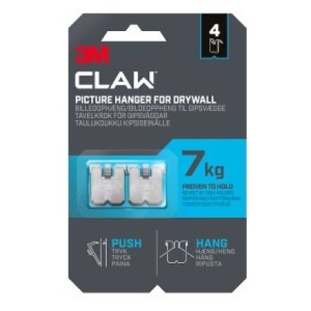 3M CLAW Drywall Picture Hanger 7 kg (15 lb) with Spot Markers - Pack of 4