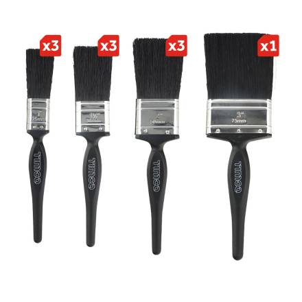 TIMCO Contractors Mixed Paint Brush Set - Pack of 10