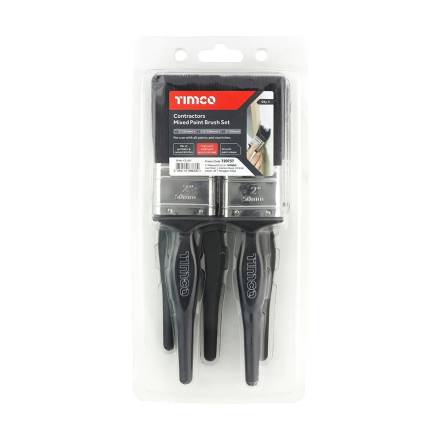 TIMCO Contractors Mixed Paint Brush Set Pack of 5