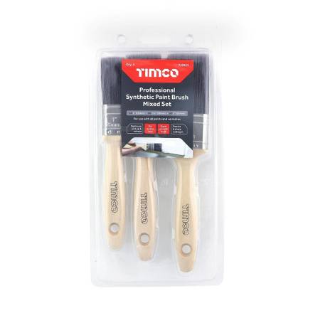 TIMCO Professional Synthetic Paint Brush Mixed Set - Pack of 3