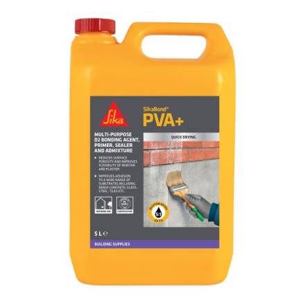 Sika Everbuild SikaBond PVA+ Multi-Purpose Bonding Agent, Primer, Sealer and Admixture 5L