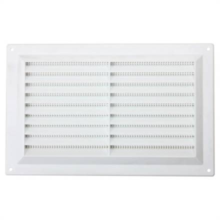 Select Hardware White Plastic Louvre Vent with Removable Flyscreen 9" x 6"