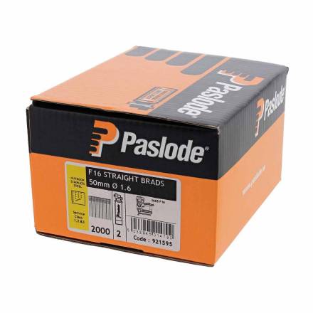 Paslode 921595 F16 x 50mm A2 Stainless Steel Straight Brad Nails (Pack of 2000)