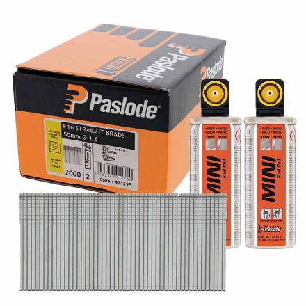 Paslode 921595 F16 x 50mm A2 Stainless Steel Straight Brad Nails (Pack of 2000)
