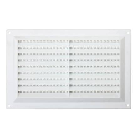 Select Hardware White Plastic Louvre Vent with Flyscreen 9" x 6" (229 x 152mm)