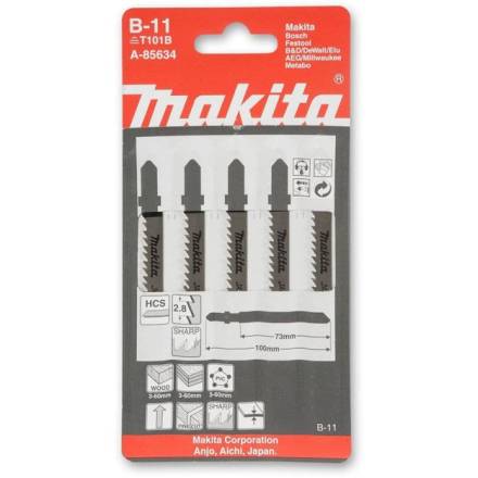 Makita T101BO Jigsaw Blades for Wood - Pack of 5 (A-85634)