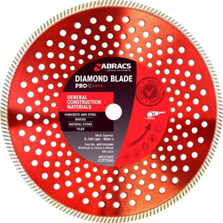 Abracs Pro-X General Construction Materials Diamond Blade 300 x 10 x 20mm