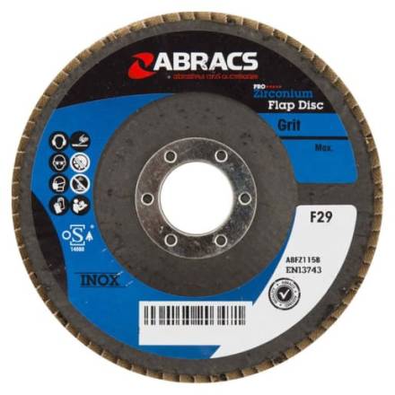 Abracs Pro Zirconium Flap Disc 115 x 22.23mm 120 Grit