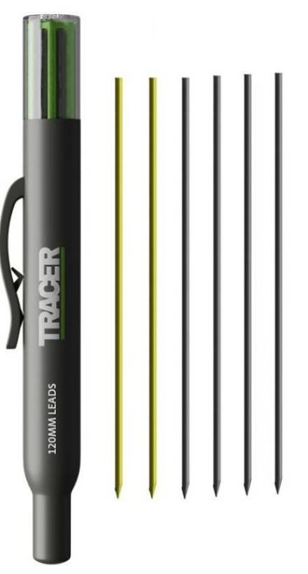 Tracer ALH1 Deep Hole Pencil Refills with Site Holster - Pack of 6 (120mm)