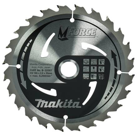 Makita B-32007 MForce TCT Circular Saw Blade 165 x 20mm 24T