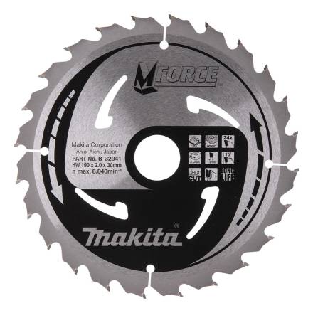 Makita B-32041 M-Force TCT Circular Saw Blade 190 x 30mm 24T