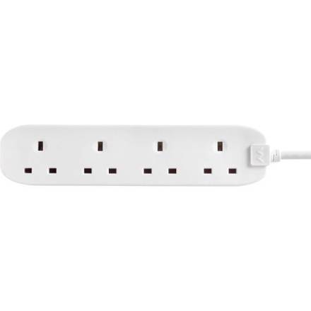 Masterplug 4-Gang Unswitched Extension Lead 5m White 13A