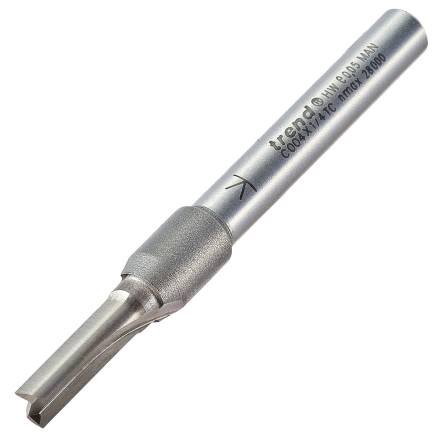 Trend CraftPro Two Flute Straight Router Cutter 5mm Diameter x 16mm Cut 1/4" Shank