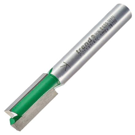 Trend CraftPro Two Flute Straight Router Cutter 7.9mm Diameter x 19.1mm Cut 1/4" Shank