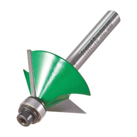 Trend CraftPro Self-Guided Chamfer Router Cutter 45deg 32 x 12.7mm 1/4" Shank