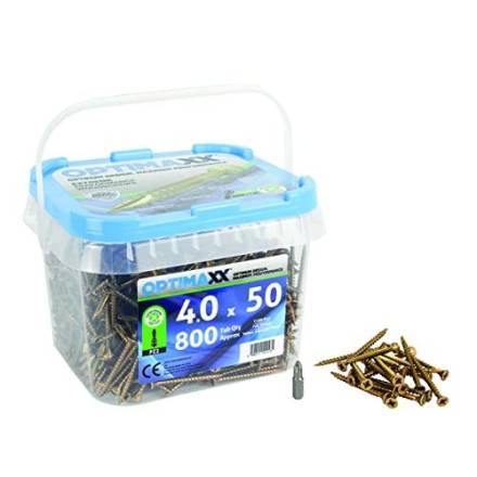 Optimaxx Extreme Performance PZ Countersunk Wood Screw 4.0 x 50mm Maxxtub 800-Piece