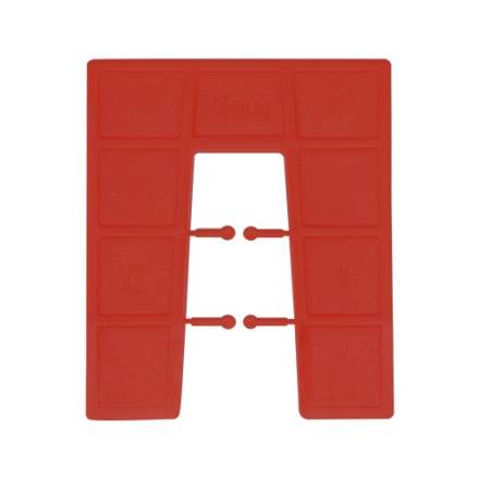 Finnsworth Type C Square End Plastic Frame Packers 50 x 60 x 4mm Red - Pack of 1000