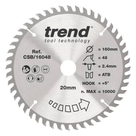 Trend CraftPro Circular Saw Blade 160mm x 48T x 20mm Bore