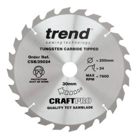 Trend CSB/25024 TCT Circular Saw Blade 250 x 30mm x 24T