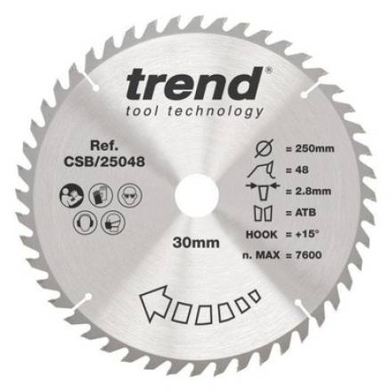 Trend CraftPro Circular Saw Blade 250 x 30mm x 48T CSB/25048