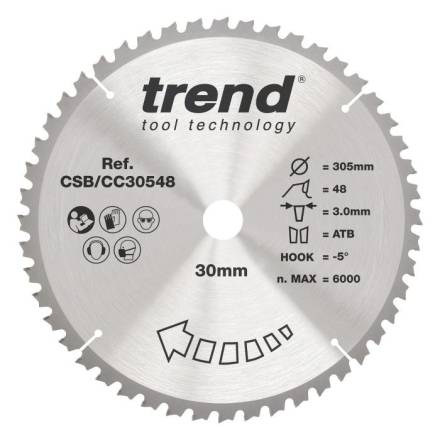 Trend CraftPro Crosscut Circular Saw Blade 305 x 30mm x 48T