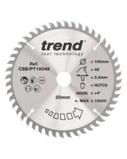 Trend Laminate/HPL Circular Saw Blade 160 x 20mm x 48T