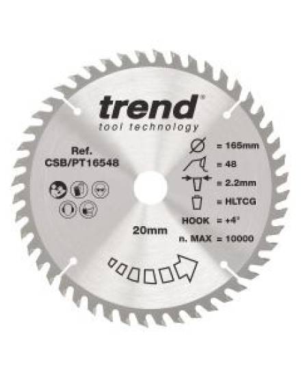 Trend Laminate/HPL TCT Circular Saw Blade 165 x 20mm Bore x 48T