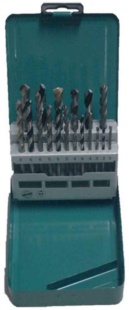 Makita D-47173 Mixed Drill Bit Set 18-Piece - HSS Metal, Wood and Masonry