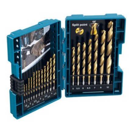 Makita D-67527 HSS-TiN Metal Drill Bit Set 19-Piece