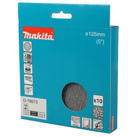 Makita D-78673 Net Sanding Discs 125mm A180 Grit (Pack of 10)